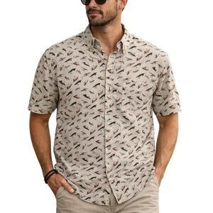 Columbia Men's Large Fly-Fishing Shirt Short Sleeve Button Down Cotton